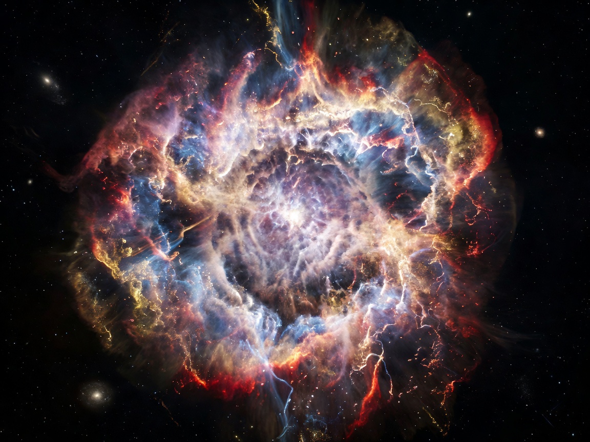 Supernova cosmic explosion rendering